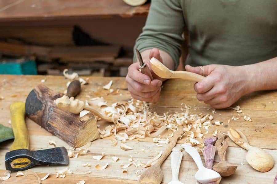learn spoon carving at The Spoon Carver Cottage in Galena IL