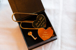 heart shaped locks for a wedding ceremony.