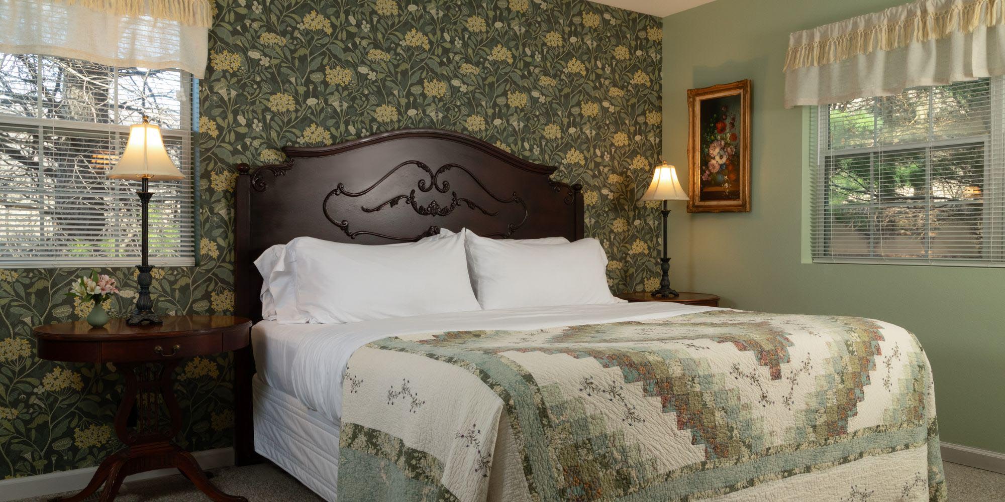 King sized bed in bedroom