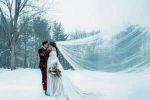 a winter wedding at Hawk Valley Retreat in Galena Illinois